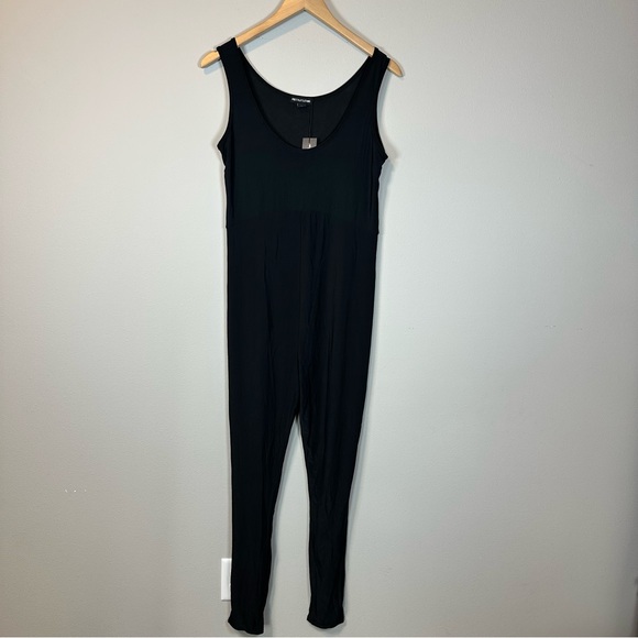 PrettyLittleThing Women's Black Slinky Maternity Jumpsuit Bumpsuit Lounge Cozy - Picture 2 of 10